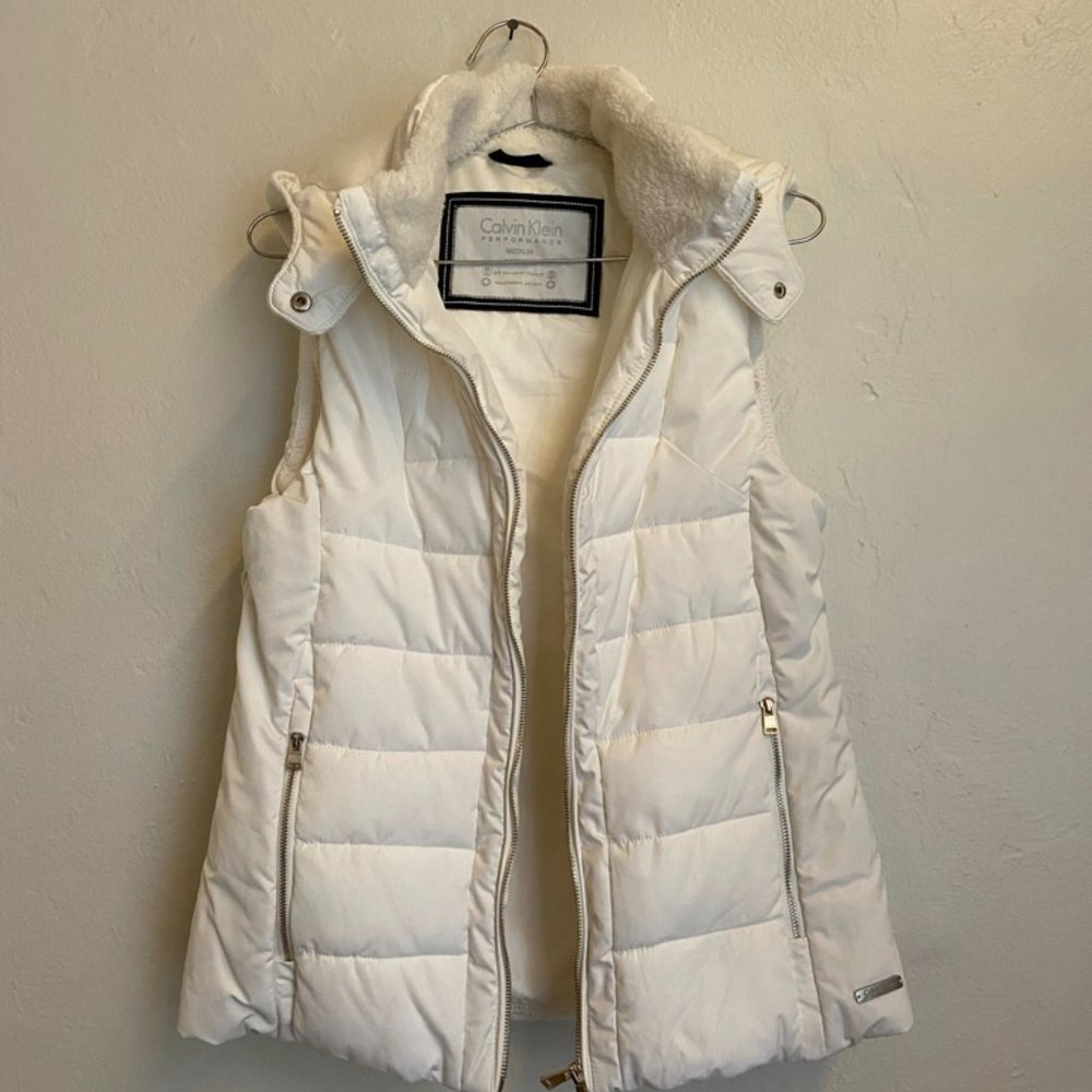 Calvin Klein, White, Puffer Vest NWT